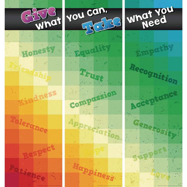 Really Good Stuff® Give What You Can, Take What You Need Jumbo Poster - 3 banners