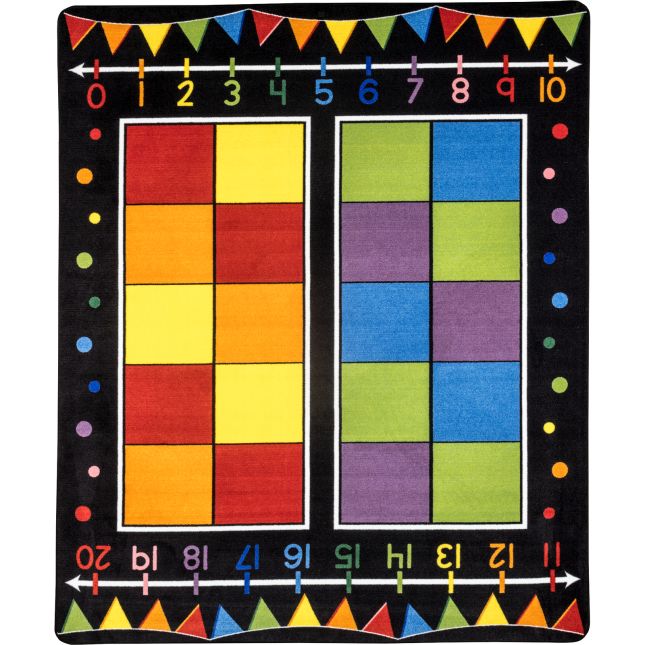 Double Ten Frame Classroom Rug With Number Line - 1 rug