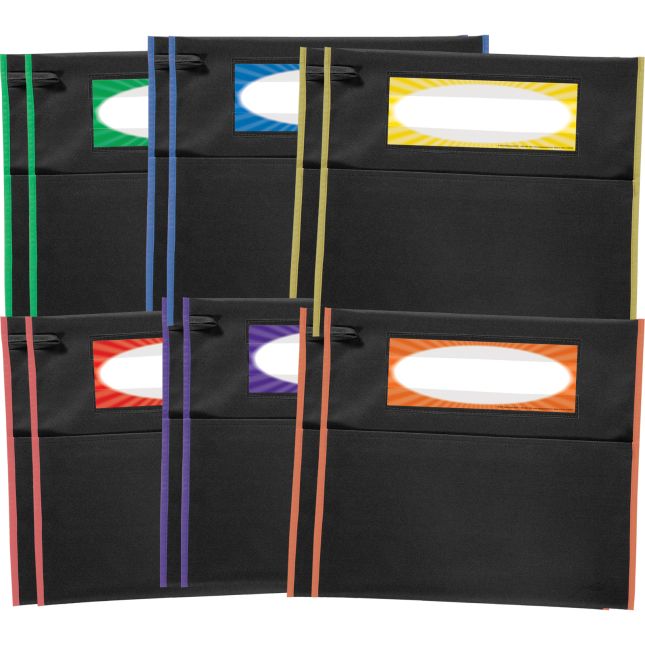 Grouping Chair Pockets Black – 12 Pack – 6 Group Colors