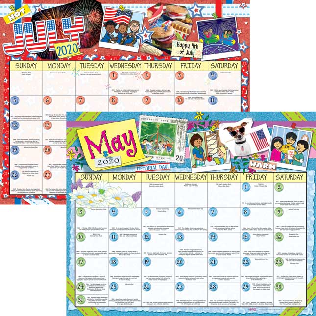 Monthly Calendar Pages And Stickers 2019-2020 - Intermediate