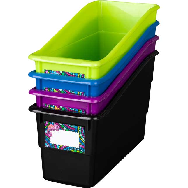 Chameleon Durable Book And Binder Holders - 12 bins, 36 labels