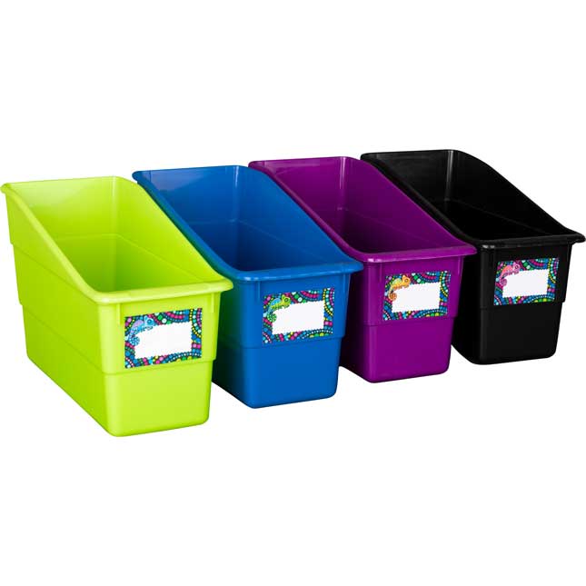 Chameleon Durable Book And Binder Holders - 12 bins, 36 labels