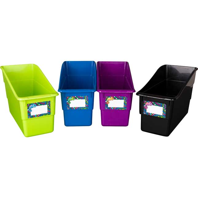 Chameleon Durable Book And Binder Holders - 12 bins, 36 labels