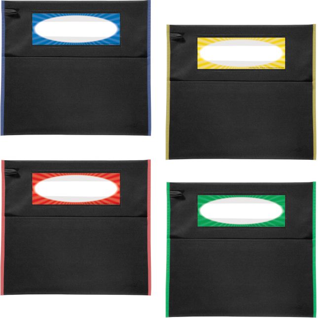 Store More® Black Grouping Chair Pockets - 4-Color Piping - Set Of 32