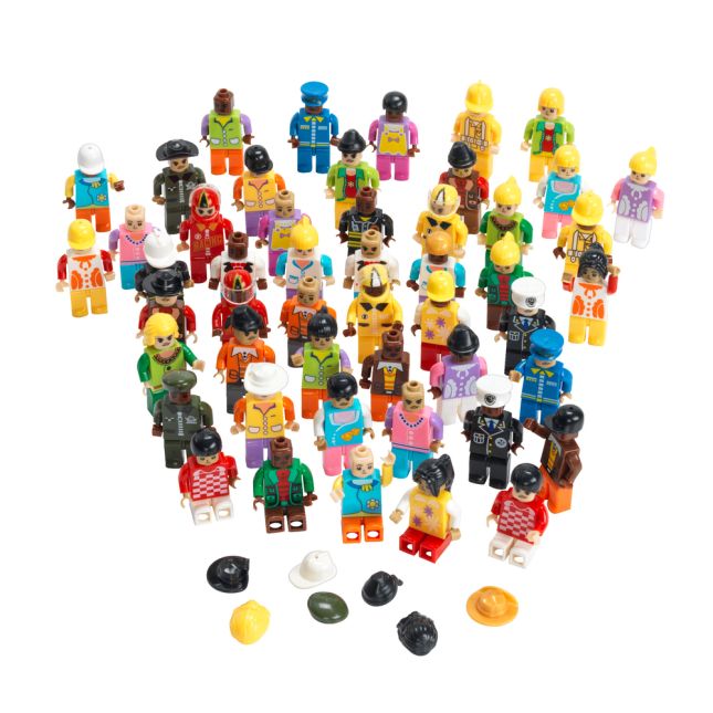 Multi-ethnic Figures for Standard Sized Brick Play - Set of 50_0