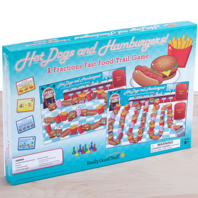 Hot Dogs And Hamburgers! A Fractions Fast Food Trail Game - 1 game