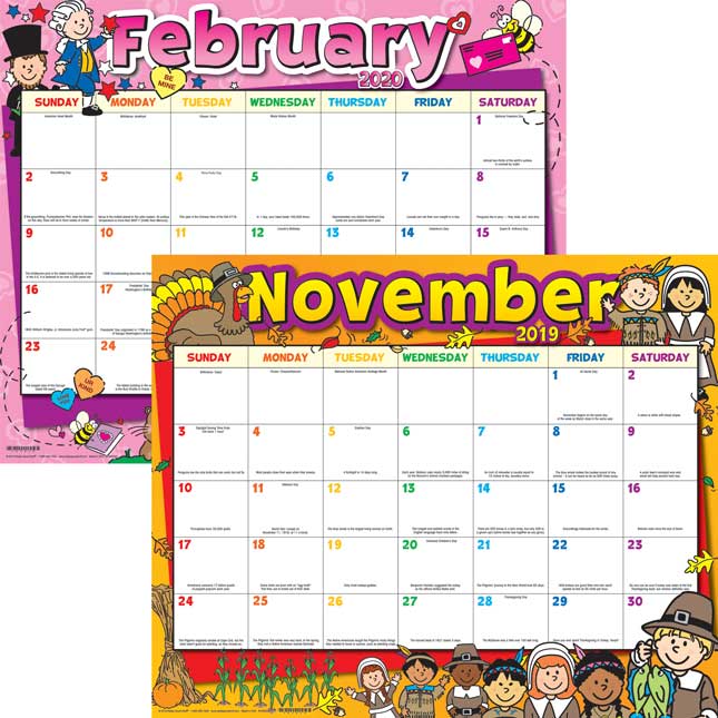 Monthly Calendar Pages And Stickers 2019-2020 - Primary