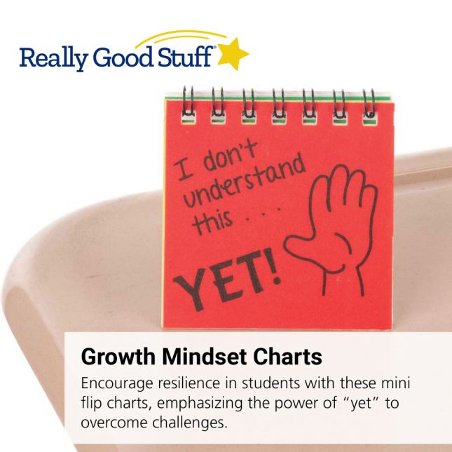 Really Good Stuff® The Power Of Yet! Mini Flip Charts - 12 mini flip charts