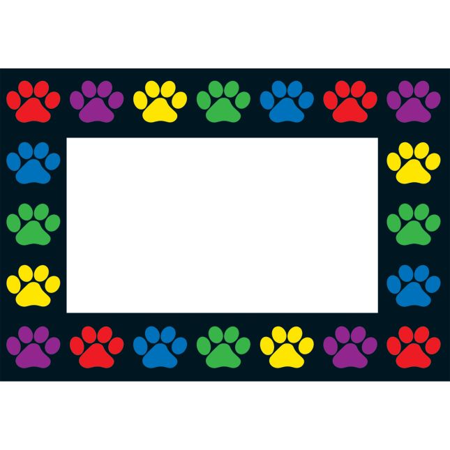 Paw Prints Book Pouches And Labels - 6 Colors - Set Of 12