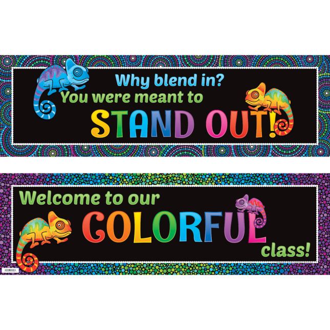 Ready-To-Decorate® Chameleon Bulletin Board Kit - 1 banner, 24 posters