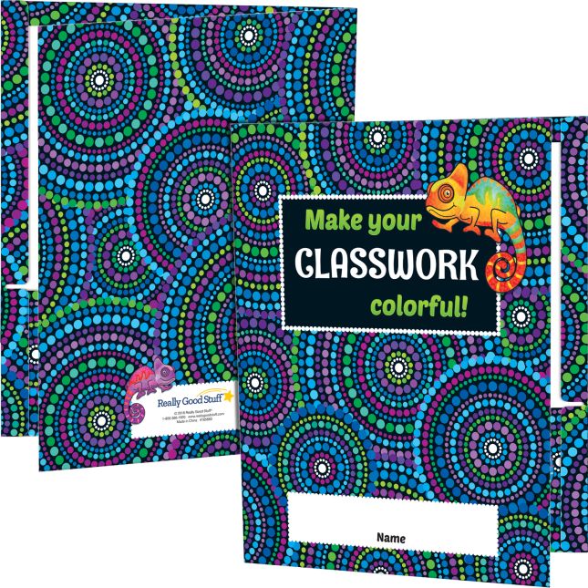 Chameleon Classwork Folders - 12 folders