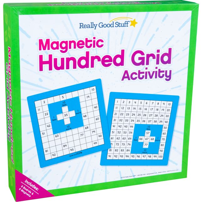 Really Good Stuff® Magnetic Hundred Grid Activity – Set Of 6