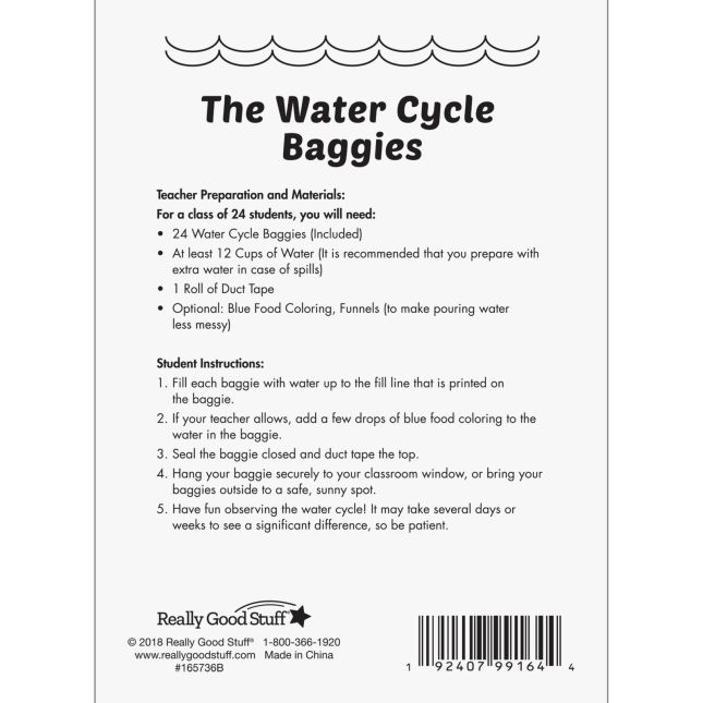 The Water Cycle Baggies - 24 plastic bags