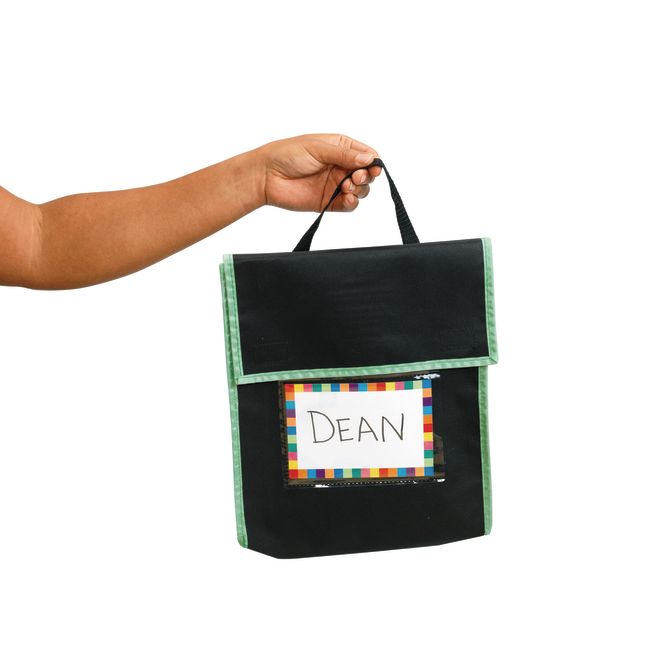 Store More® Medium Book Pouches And Labels - Black With Neon Trim - Set Of 12