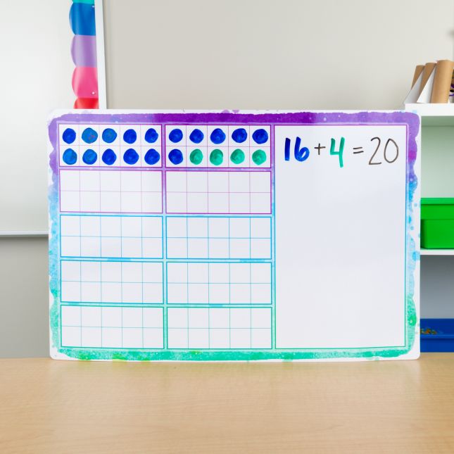 Really Good Stuff® Ten-Frames And Place Value Dry-Erase Practice Mats - Set of 6