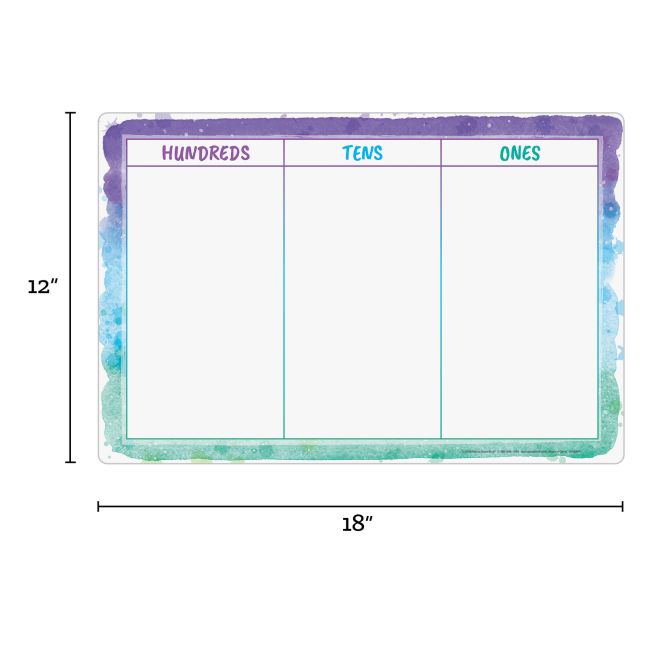 Really Good Stuff® Ten-Frames And Place Value Dry-Erase Practice Mats - Set of 6