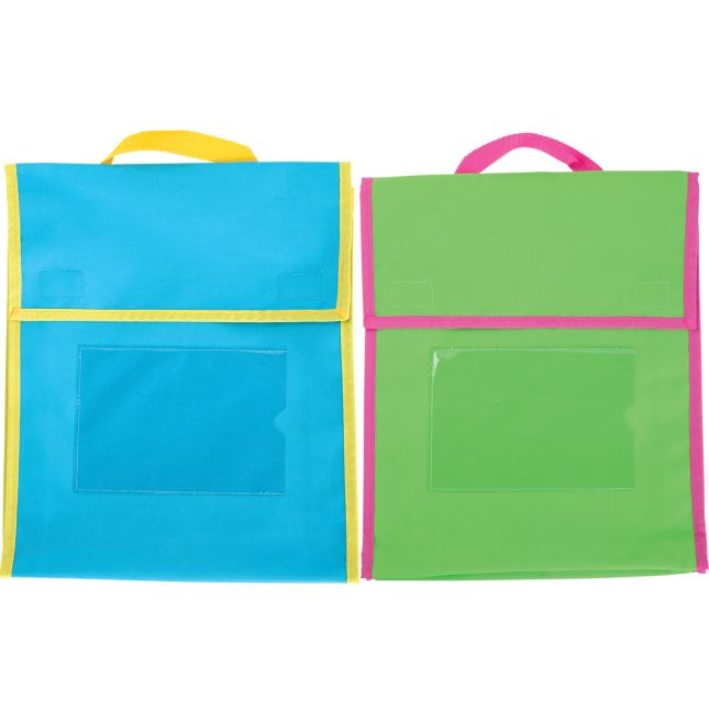 Store More® Medium Book Pouches And Labels - Neon Colors - Set Of 12