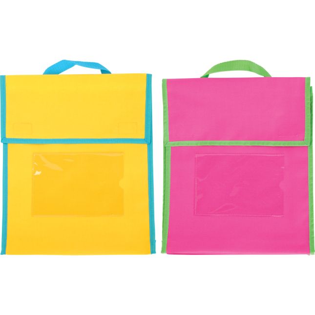 Store More® Medium Book Pouches And Labels - Neon Colors - Set Of 12