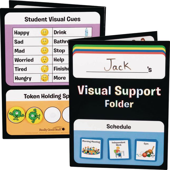 Really Good Stuff® Visual Support Folder And Cards - 1 folder, 85 cards