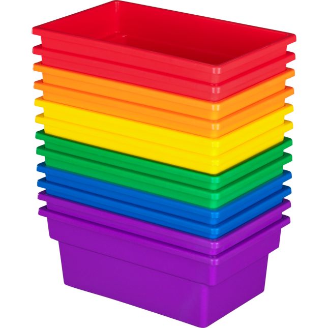 Really Good Stuff All-Purpose Bins and Lids Set of 12 6 Colors