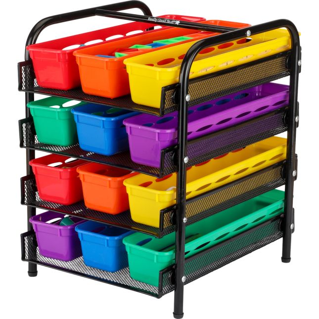 Desktop Supplies Station With Ruler Baskets - 1 tiered organizer, 12 ruler baskets