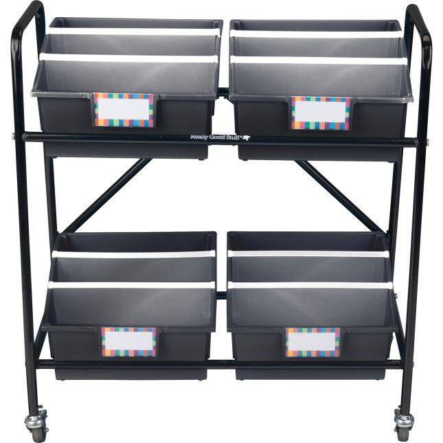 Mid-Size Mobile Storage Rack With Picture Book Bins™