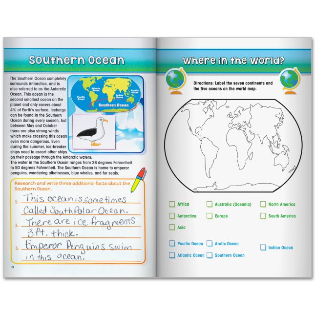 Social Studies Learning Journals  Continents And Oceans Of The World - 24 journals