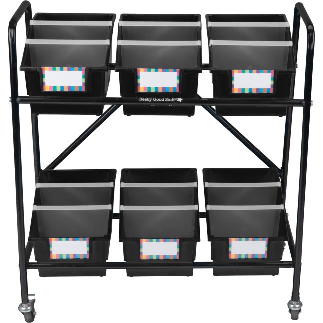 Mid-Size Mobile Storage Rack With Chapter Book Bins™ - 1 rack, 6 bins