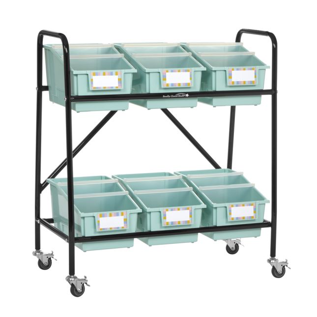 Mid-Size Mobile Storage Rack With Chapter Book Bins™ - 1 rack, 6 bins