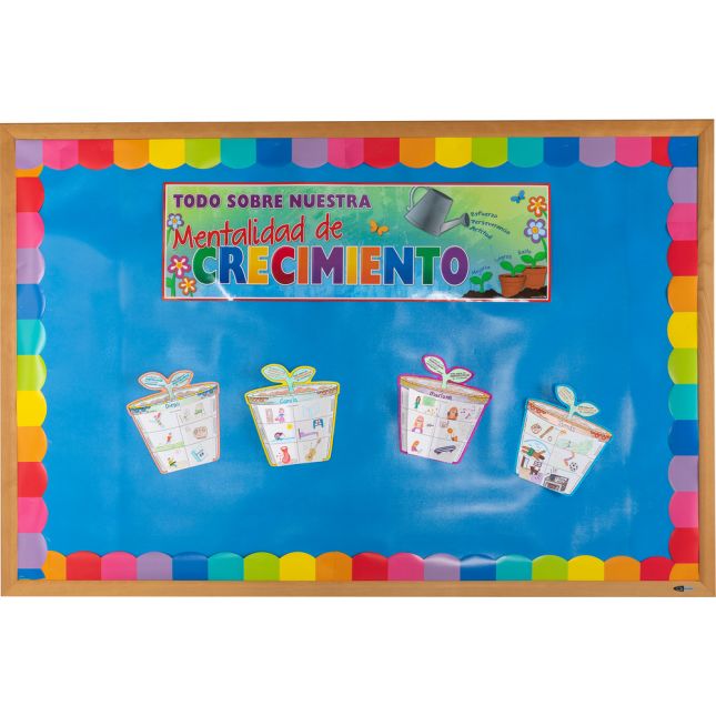 Ready-To-Decorate® Spanish Growth Mindset 3-D Bulletin Board Set