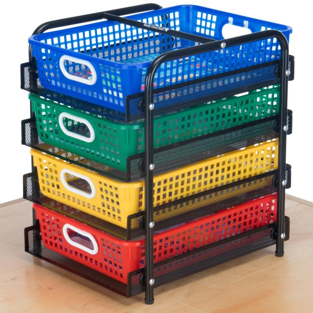 Desktop Supplies Station With Paper Baskets - 1 organizer, 4 baskets