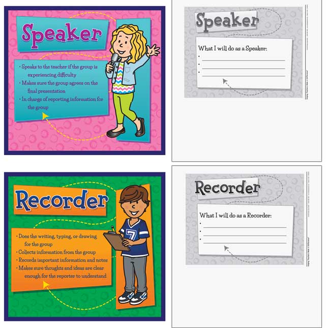 Cooperative Learning Team Roles Mini Posters - 6 mini posters