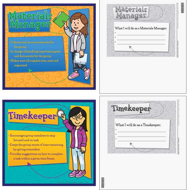 Cooperative Learning Team Roles Mini Posters - 6 mini posters