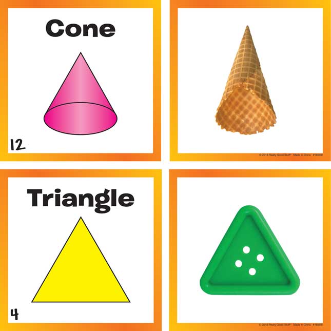 2- And 3-Dimensional Shapes Cards - 27 cards