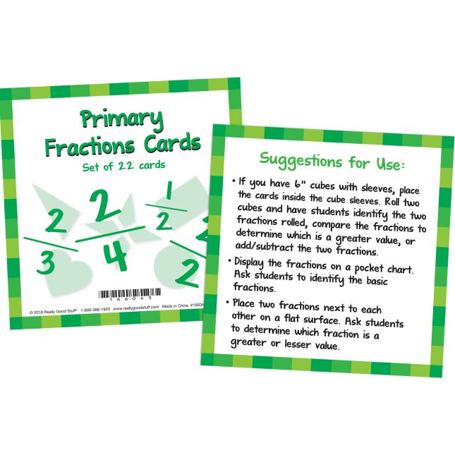 Primary Fractions Cards - 22 cards