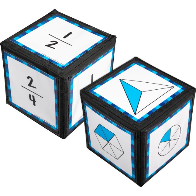 Intermediate Fractions Cards And 6" Cubes - 2 cubes, 42 cards