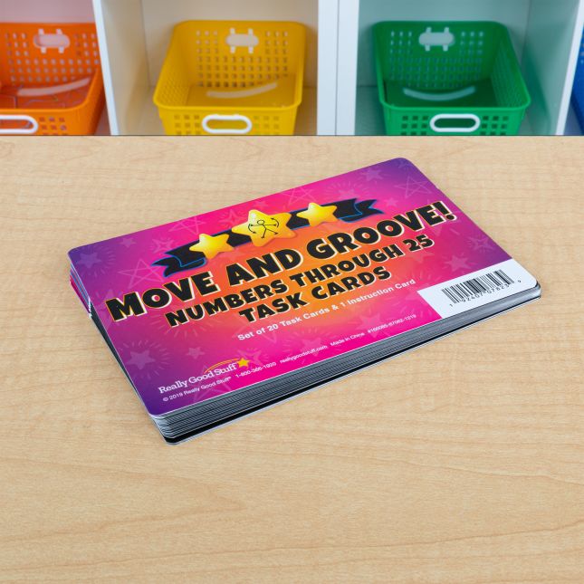 Really Good Stuff® Move And Groove! Numbers Through 25 Task Cards - 20 cards