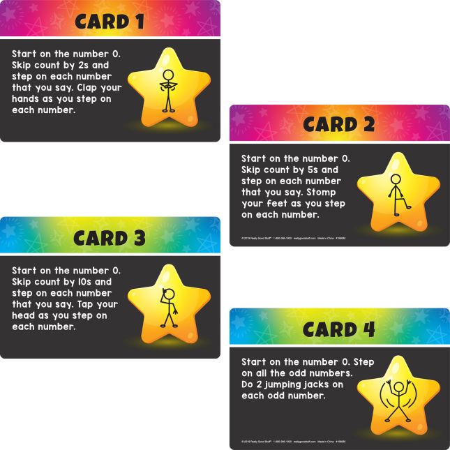 Really Good Stuff® Move And Groove! Numbers Through 25 Task Cards - 20 cards