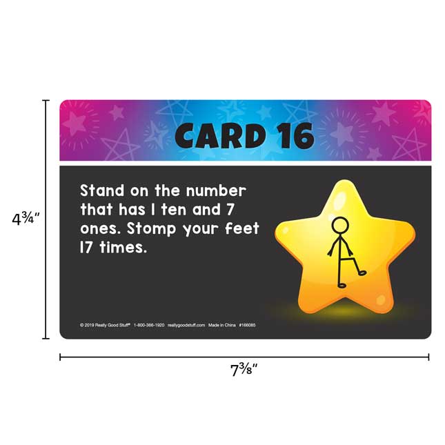 Really Good Stuff® Move And Groove! Numbers Through 25 Task Cards - 20 cards