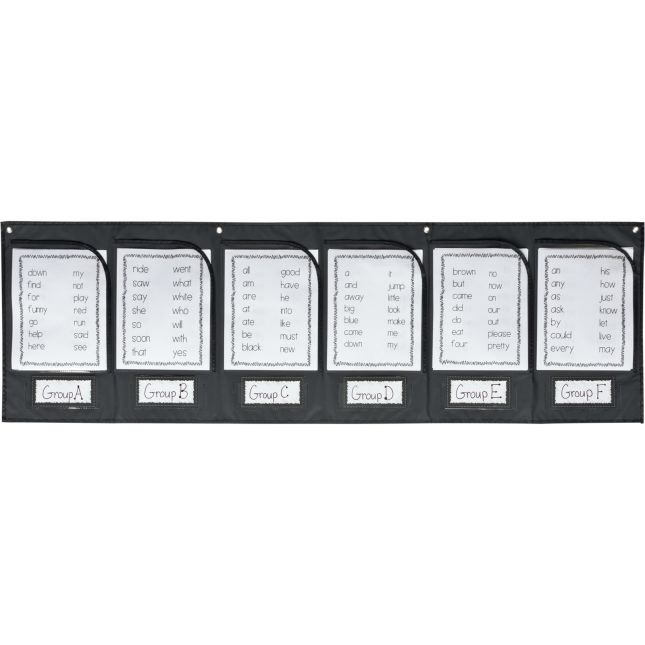 Wall Pockets With Labels - 1 pocket chart, 12 cards