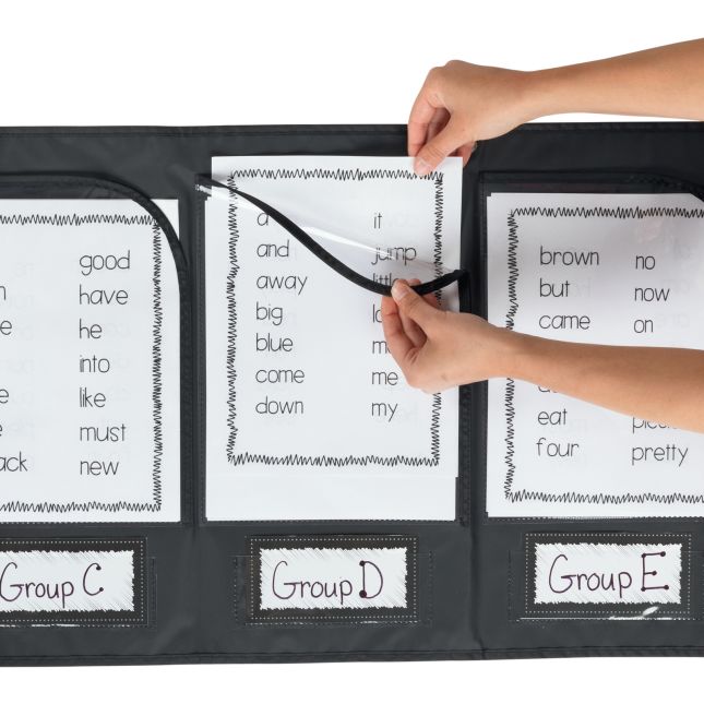 Wall Pockets With Labels - 1 pocket chart, 12 cards