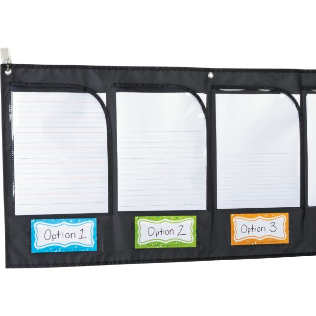 Wall Pockets With Labels - 1 pocket chart, 12 cards
