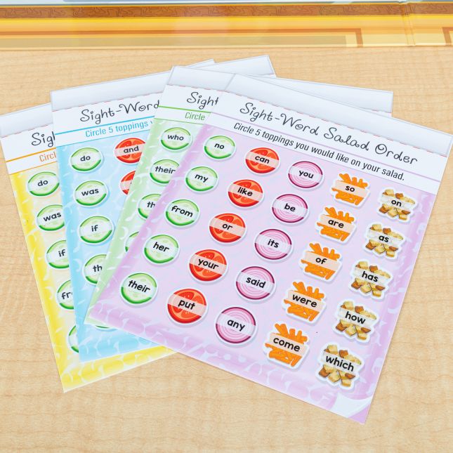 Sight-Word Salad Bar Activity - 1 game