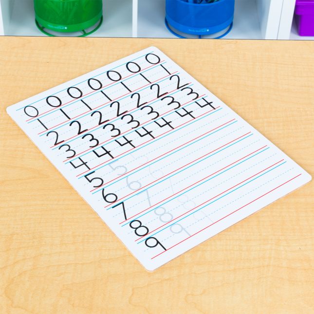 Numbers And Shapes, Non-Magnetic, 2-Sided Dry Erase Boards  Set Of 6