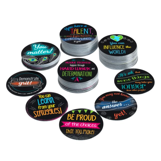 Really Good Stuff® Positive Affirmation Chips - Set of 100 in 50 Unique Designs and Sayings_0