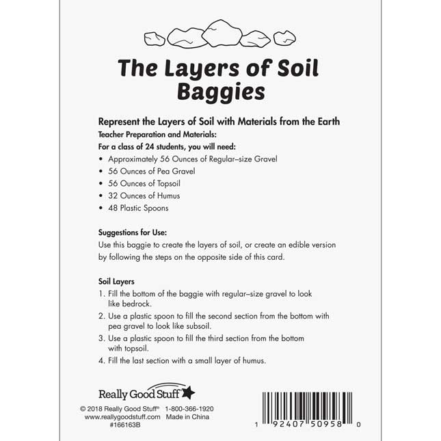 The Layers Of Soil Baggies - 24 plastic bags