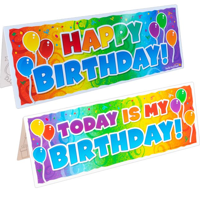 Happy Birthday! Desktop Tents - 24 desktop cards/tents