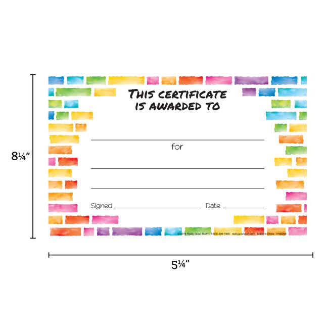 Rainbow Building Blocks Certificates  24 Pack