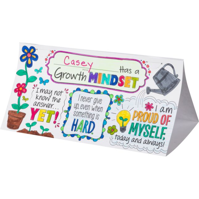 Really Good Stuff® Ready-To-Decorate® Growth Mindset Desktop Tents