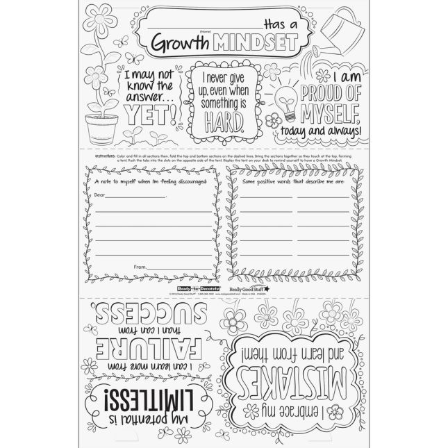 Really Good Stuff® Ready-To-Decorate® Growth Mindset Desktop Tents